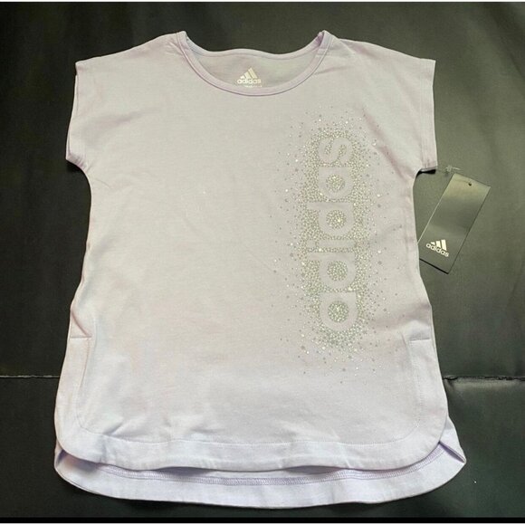 NWT Adidas Metallic Athletic Set Girls Size 6 x - Picture 2 of 3